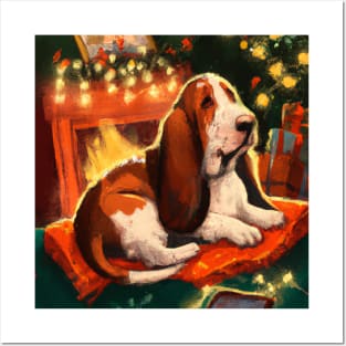 Cute Basset Hound Drawing Posters and Art